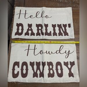 Brown and Cream Western Themed Pillow Covers